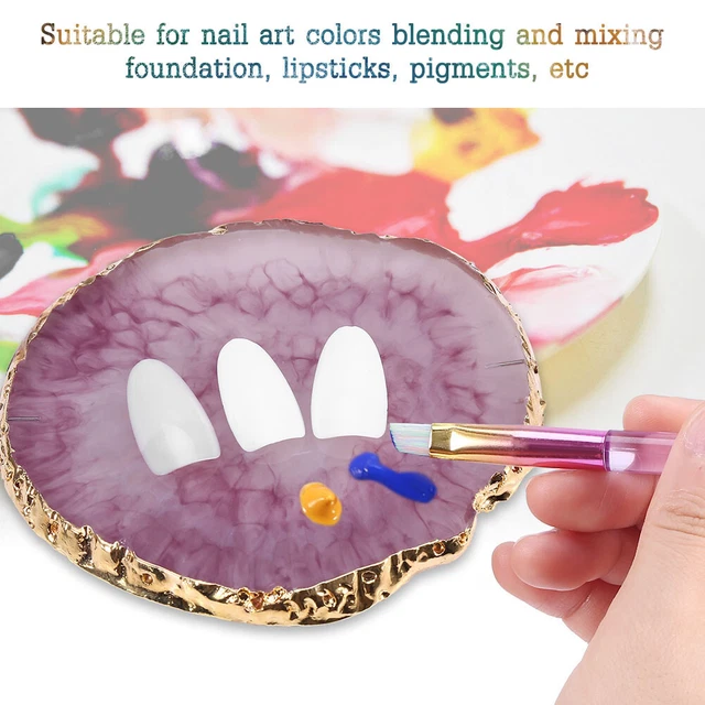 Résine Naturelle Stone Nail Art Plate Gel Polish Holder Palette De Couleur Nail