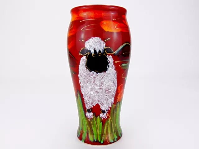 Anita Harris Studio Pottery 18cm Sheep Vase Hand Painted