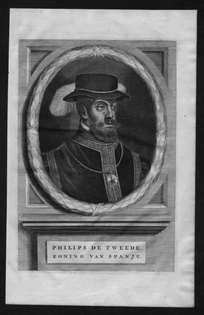 1700 - Philipp II Spanien Felipe Espana König rey Portrait Kupferstich