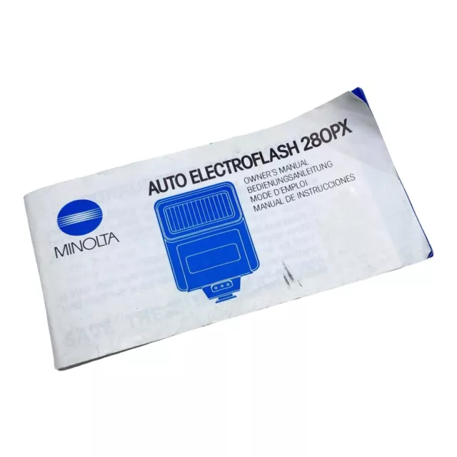 Minolta Auto Electroflash 280PX Camera Flash Instruction Manual Only