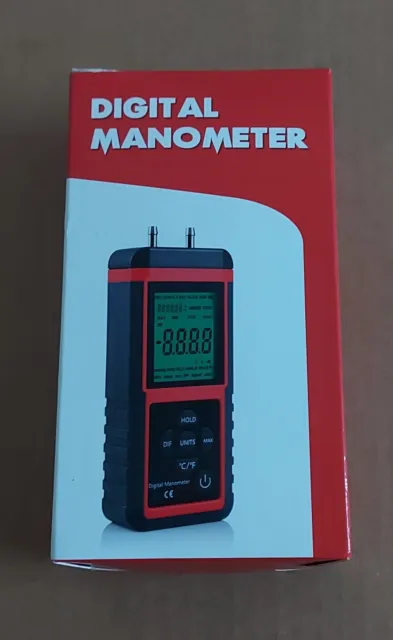 Ehdis Manometer Gas Pressure Tester Digital Air Meter Gauge Temp HVAC CR410