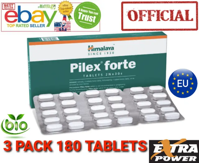 Pilex Forte OFFICIAL Himalaya 3 BOX 180 Täfelchen Exp.2026 Hämorrhoiden Juckreiz