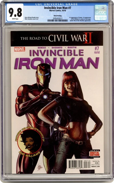 Invincible Iron Man #7D Deodato Variant 3rd Printing CGC 9.8 2016 2095432013