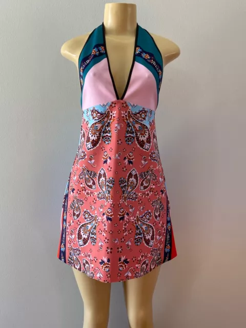 Clover Canyon Paisley Multicolor Halter Dress Size S