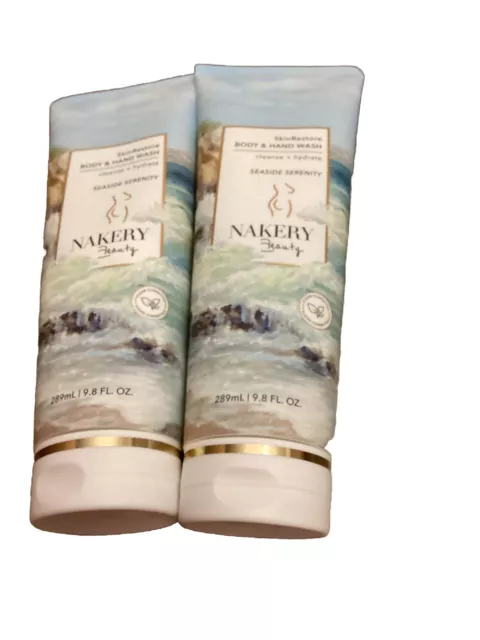 2 Nakery Beauty Skin Restore Body & Hand Wash Seaside Serenity 9.8 oz sealed