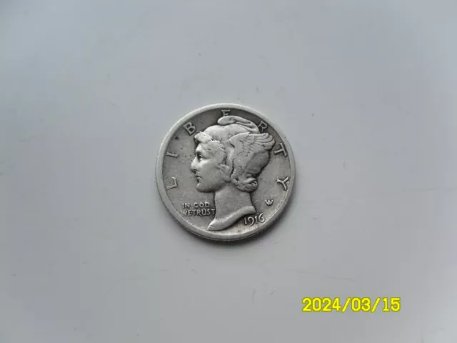 Usa - Silver Mercury Dime 1916