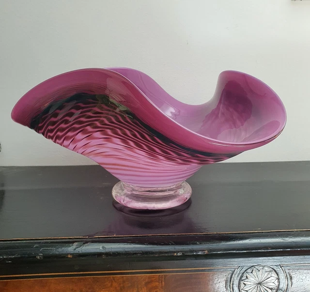 Kent Le Grand Purple & Silver Wavy Glass Bowl