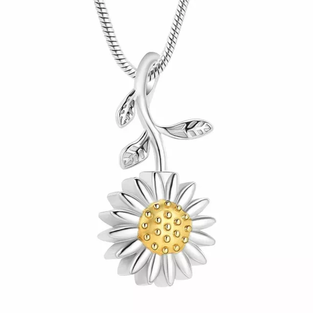 Sunflower Keepsake Cremation Urn Pendant Ashes Necklace Funeral Memorial - UK ,