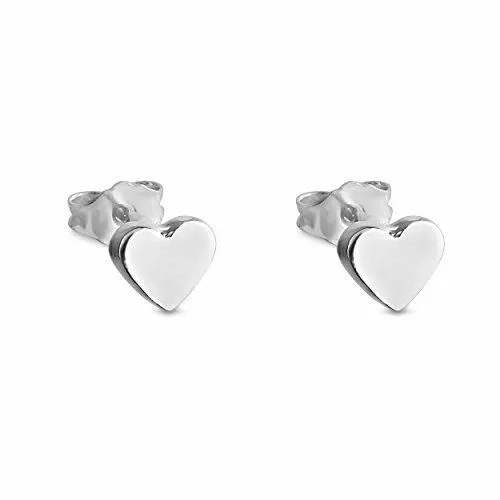 Azaggi 925 Sterling Silver Cute Heart Stud Earrings Romantic Love Jewelry Gift