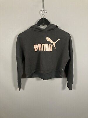 PUMA CROPPED Hoodie - Size 11-12Y - Black - Great Condition - Girl’s