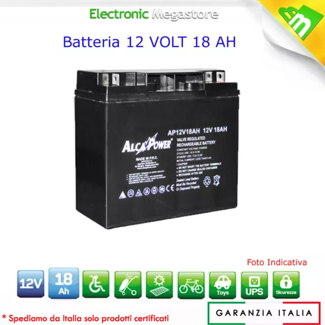 Batteria ermetica al piombo 12V 18Ah EnergyTeam ET12-18 equivale Fiamm FG21803