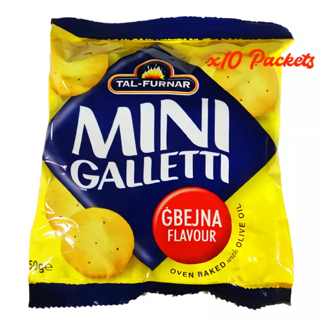 10x pkts Malta Water Biscuits Crackers Mini Galletti Maltese Gbejna Flavour
