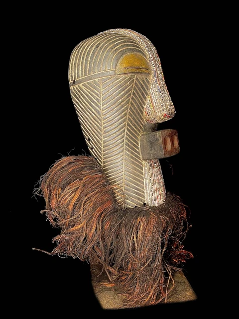 Songye Male African Tribal Mask Wood Hand Carved Vintage Wall Hanging-6244