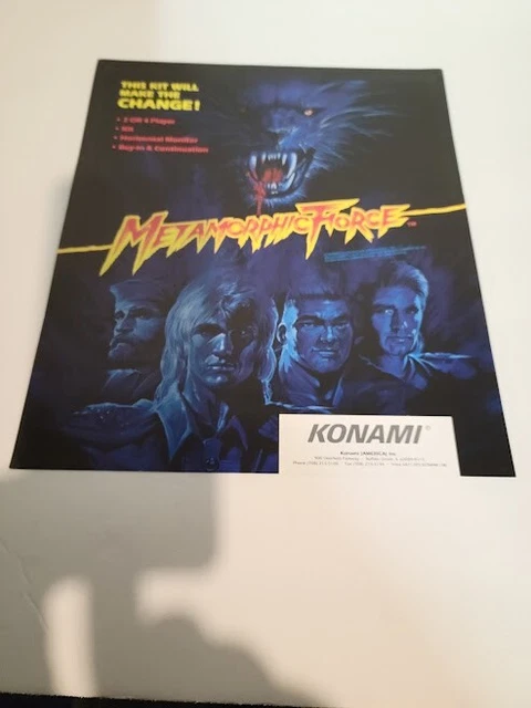 Flyer  KONAMI METAMORPHIC FORCE Arcade Video Game advertisement original see pic