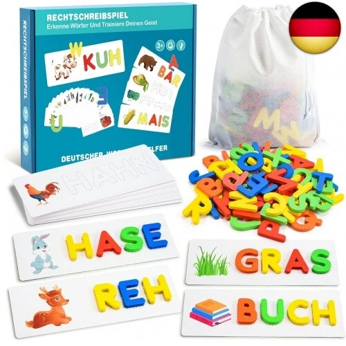 Qukir Buchstaben Lernen Lernspiele , Montessori Spielzeug ab 3 Jahre, Vorschule