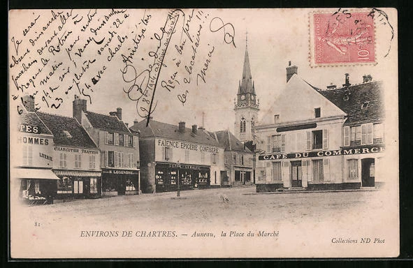 CPA Auneau, La Place du Marché 1904