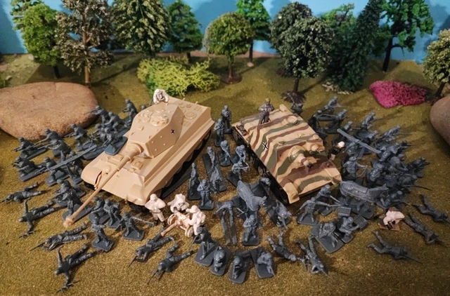 Groupe De Soldats Allemands WWII 1/72 - 5 Figurines Peintes à La Main - Diorama Militaire