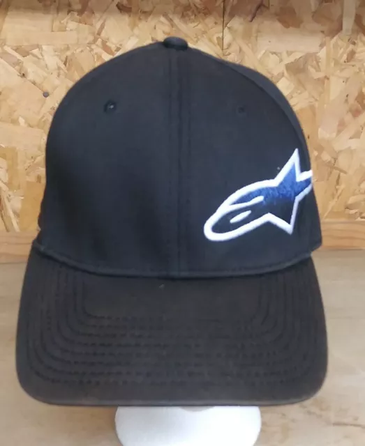 ASTARS Alpinestars motor sports black baseball hat S/M fitted embroidered