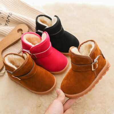 Kids Boys Girls Winter Fur Comfort Warm Winter Slippers Shoes Toddler Boots