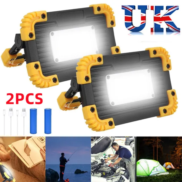 2X LED Work Light USB Rechargeable Inspection Torch Camping Lamp Security Light
