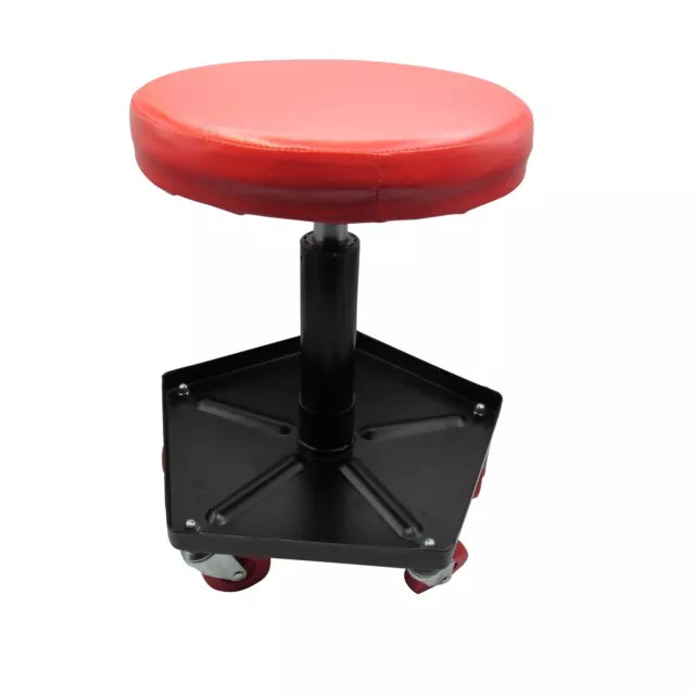 Adjustable Mechanics Creeper Stool Seat (Rolling Garage Padded Workshop Chair)