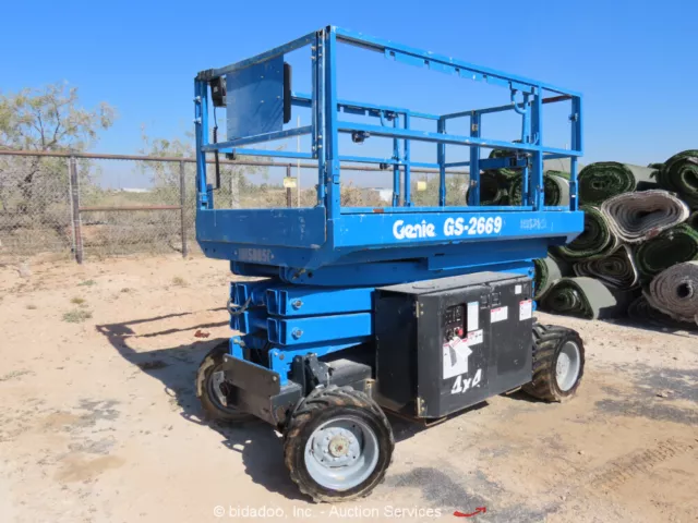 2015 Genie GS2669RT 26' 4WD Diesel Rough Terrain Scissor Lift Man -
