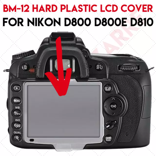 Bm-12 Hard Plastic Rear Lcd Monitor Screen Clear Cover For Nikon D800 D800E D810 2