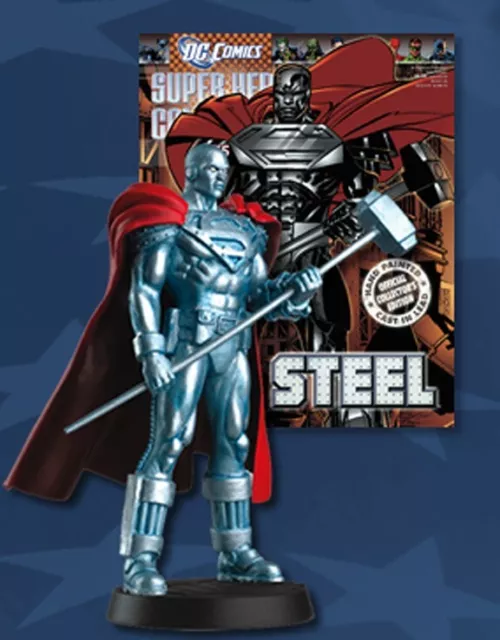 En Caja + Revista Dc Super Hero Collection Figura De Plomo Nº 75 Steel