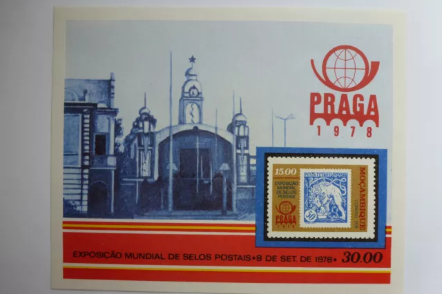 Lot 7181 Bloc" Moçambique Timbre/Timbre Expo Mondial Prague Tchekoslovaq78" 1978