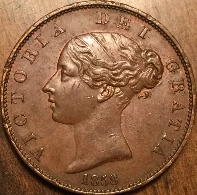 1858 Great Britain Victoria Half Penny