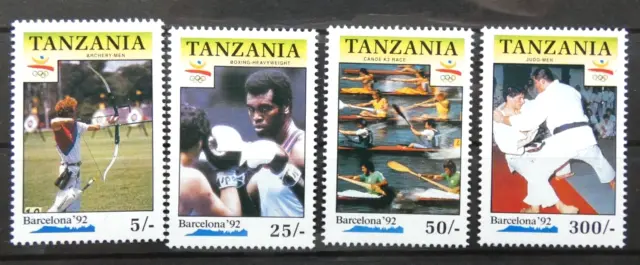 Tansania 1992  Olympische Spiele Mi 804, 806, 807, 811**, postfrisch Mi** 3,30 €