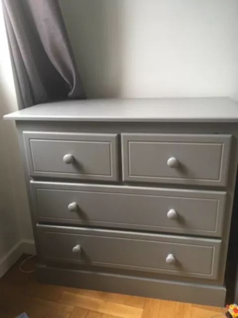 commode gris laqué BAUDOU