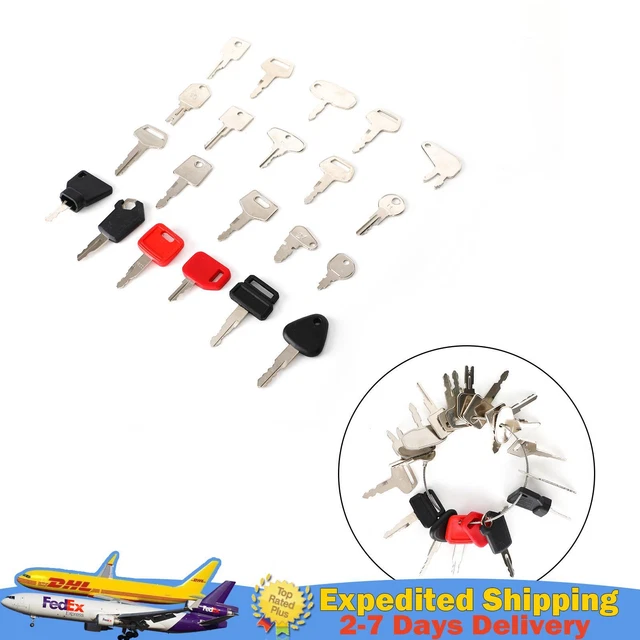 21 Ignition Key Set Heavy Construction Equipment For Case Komatsu JD Kobelco JCB