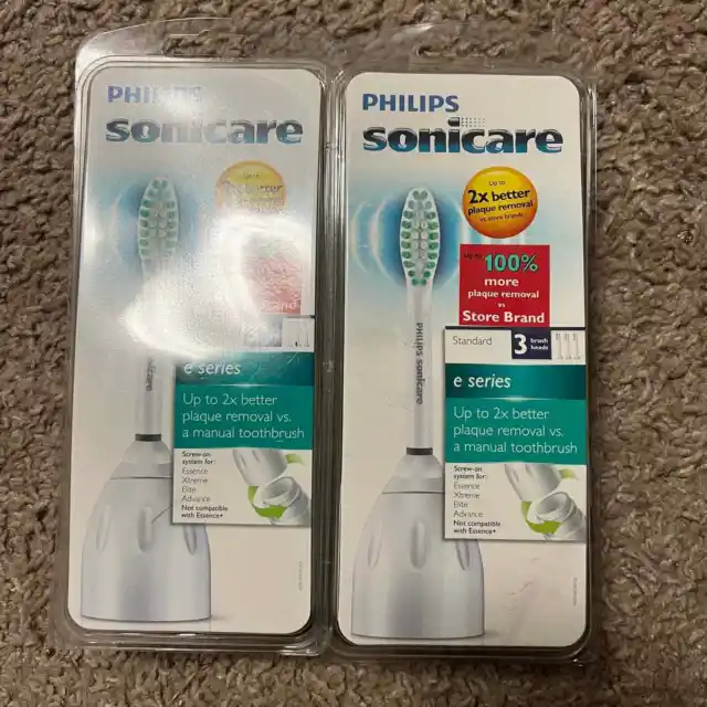 Cabezal de cepillo de dientes eléctrico de repuesto Phillips Sonicare eSeries 3 piezas blanco nuevo en caja