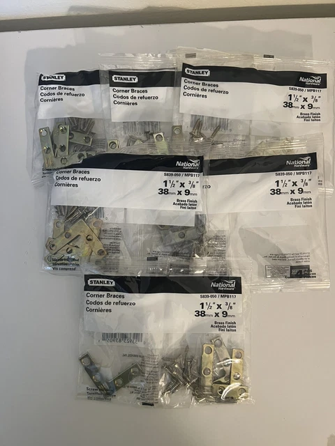 Stanley National Hardware S839-050 Corner Braces 6 Packs New (H3)
