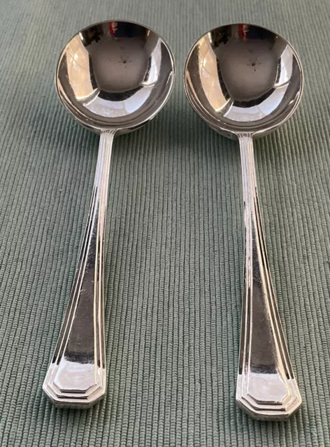 2 x Vintage MAPPIN & WEBB Spoons ATHENIAN Pattern - Silver Mappin Plate Cutlery