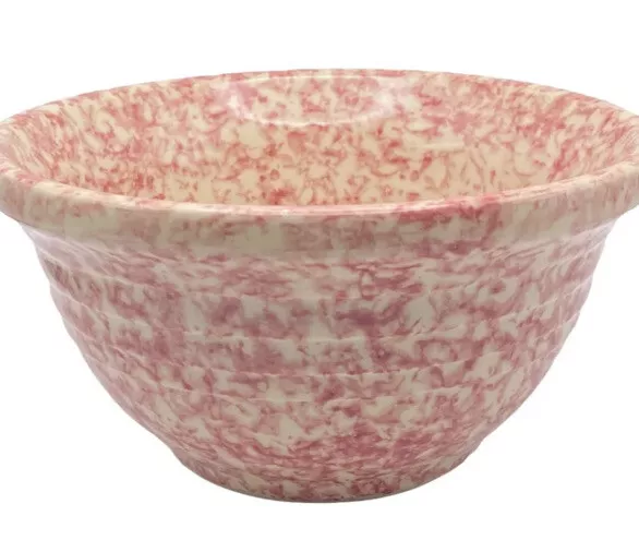 Workshops Gerald E. Henn Bowl Spongeware Nesting Serving Rose Cranberry Pink