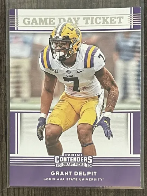 2020 Panini Contenders Draft Picks GAME DAY TICKET GRANT DELPIT LSU Tigers #40
