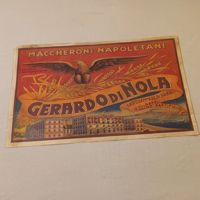 Locandina Poster Vintage Originale Gerardo Di Nola Maccheroni Napoletani  50X30