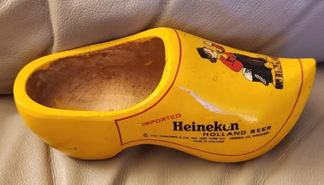 Vintage Wooden Shoe Heineken Beer Sign of Holland Wooden Advertising Dutch