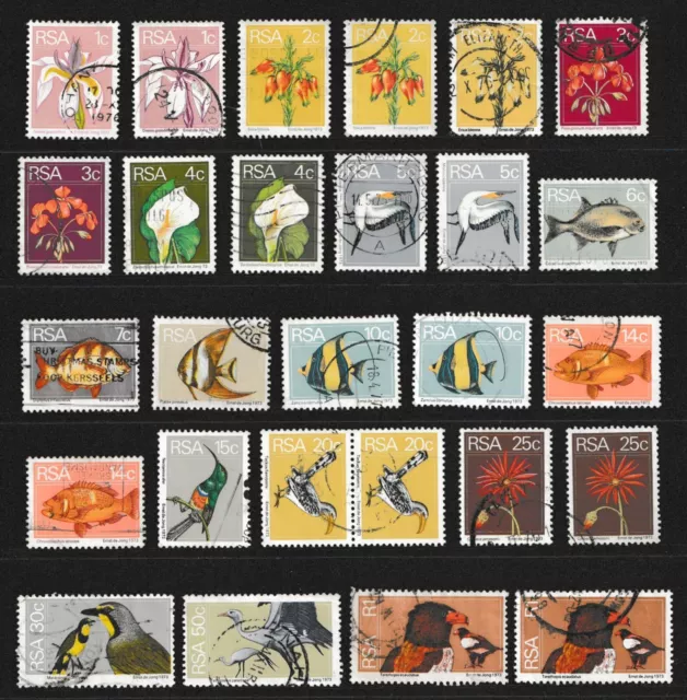 SOUTH AFRICA 1974 Flora & Fauna, Flowers Birds Fish, No.4, part set, used