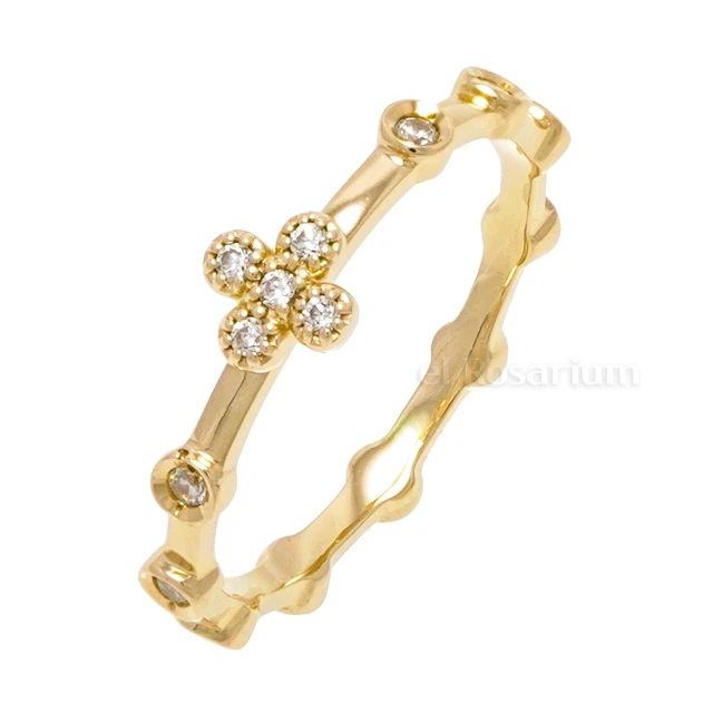 Rosary Ring PR118-28 10K Real Solid Gold Catholic Christian Ring (US 4 ~ 11)
