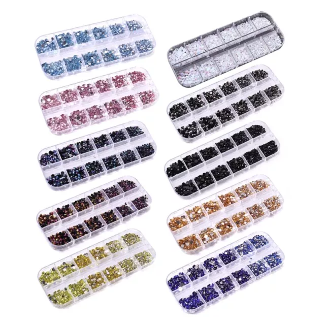 3D Nail Art Gems Glitter Diamond Manicure Decor Rhinestones Flatback AB  Crystal