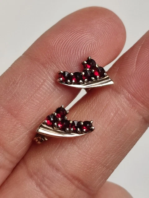 Bague En Vermeil Ornée De Grenats Rouges Et Perles | Taille 55 | Création Orfèvre Argent 900 | Occasion
