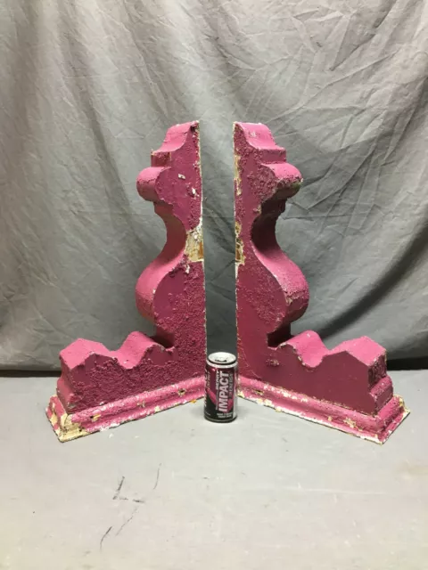 Pair Antique Wood Corbel Roof Bracket Victorian Shabby Magenta Vintage 793-20B 3