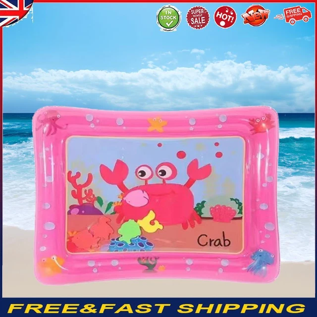 Animal Water Mat PVC Baby Water Play Mat Double Edge for Activity (Crab) -
