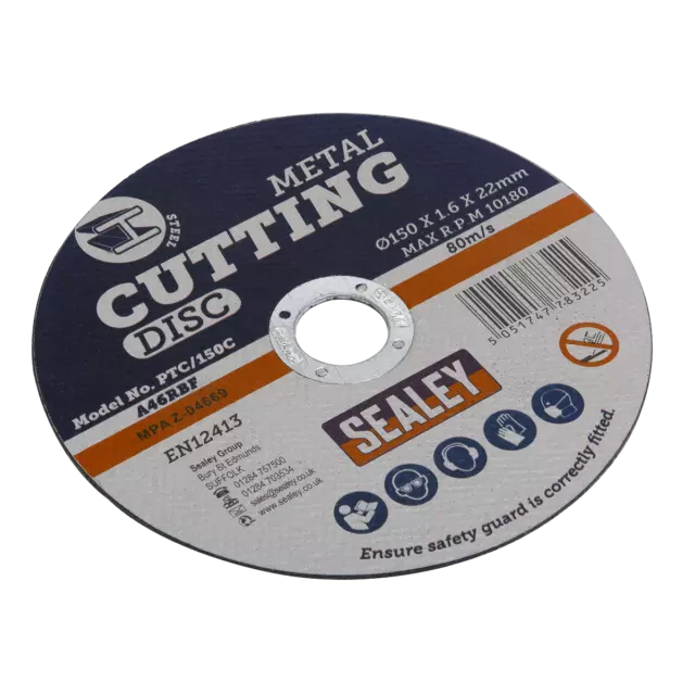 Cutting Disc Ø150 x 1.6mm 22mm Bore | PTC/150C Sealey New