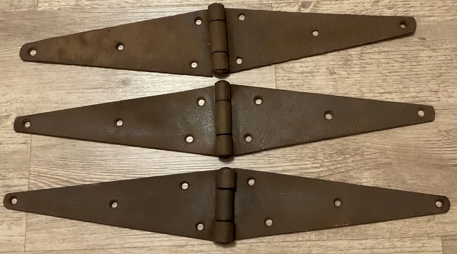 3 Vintage Strap Barn Door Hinges ~ 20” Extra Large ~ Heavy Duty Steel