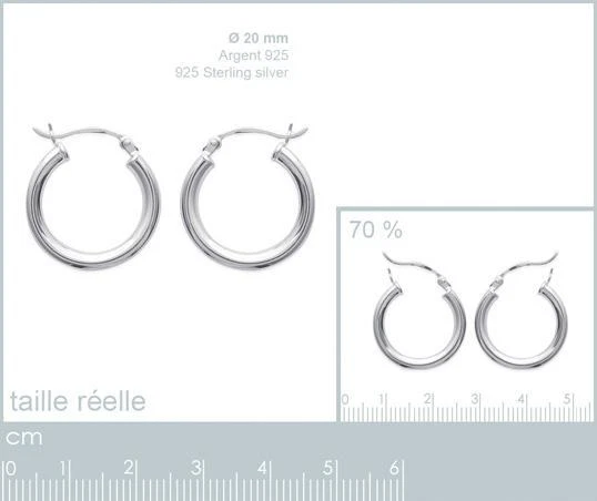 Boucles D'Oreilles Créoles En Argent Massif 925 - Ciselées - Neuf Avec Étiquettes