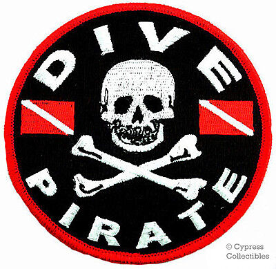 Dive Pirata Iron-on patch immersioni subacquee Teschio Ossa Incrociate ricamato Jolly Roger